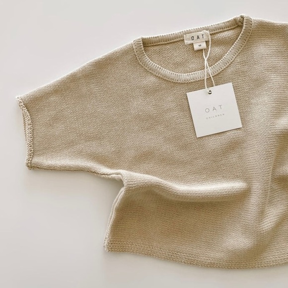 Oat & Co‎ Girls Sand Oversized Knit Tee (Fits Sz 2-3) - Picture 1 of 6